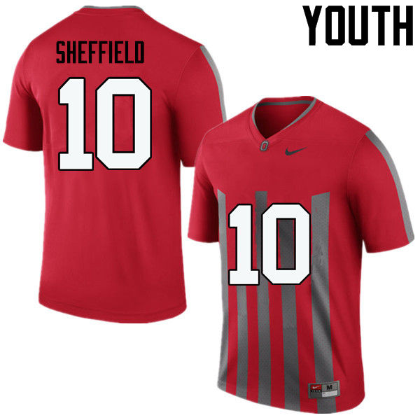 Youth Ohio State Buckeyes #10 Kendall Sheffield College Football Jerseys Game-Throwback